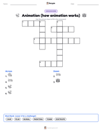 Animation (how animation works) printable worksheet preview