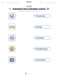 Animation (how animation works) printable worksheet for kids