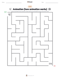 Animation (how animation works) printable worksheet preview
