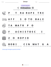 Anteprima della scheda stampabile di Animazione