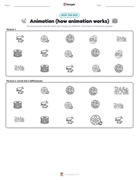 Animation (how animation works) printable worksheet preview