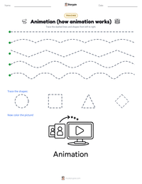 Animation (how animation works) printable worksheet preview