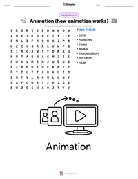 Animation (how animation works) printable worksheet preview