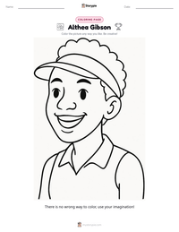 Althea Gibson coloring page for kids