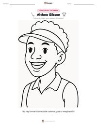 Página para colorear de Althea Gibson para niños