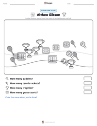 Althea Gibson printable worksheet preview