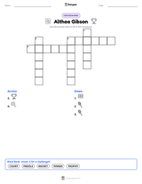 Althea Gibson printable worksheet preview