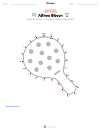 Althea Gibson printable worksheet preview