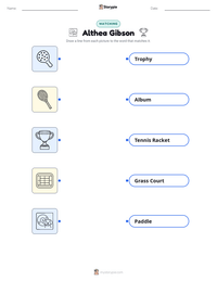 Althea Gibson printable worksheet for kids