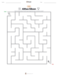 Althea Gibson printable worksheet preview