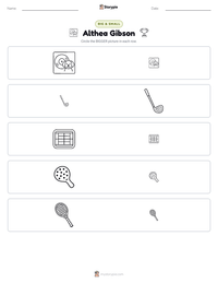 Althea Gibson printable worksheet preview