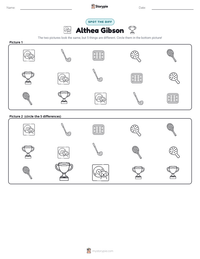 Althea Gibson printable worksheet preview