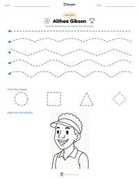 Althea Gibson printable worksheet preview