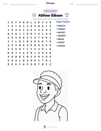 Althea Gibson printable worksheet preview