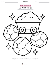 Página para colorear de Carbón para niños