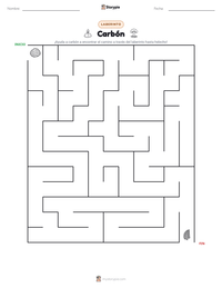 Vista previa de la hoja de trabajo imprimible de Carbón
