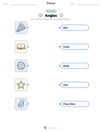 Angles printable worksheet for kids