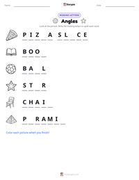 Angles printable worksheet preview