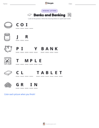 Banks and Banking printable worksheet preview