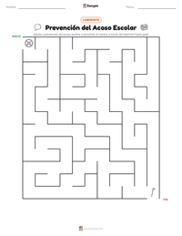 Vista previa de la hoja de trabajo imprimible de Prevención del Acoso Escolar