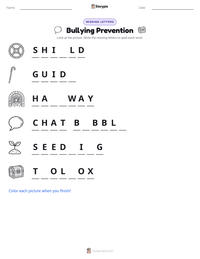 Bullying Prevention printable worksheet preview