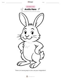 Arctic Hare coloring page for kids