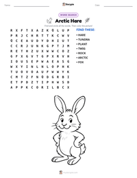 Arctic Hare printable worksheet preview
