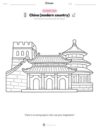 China (modern country) coloring page for kids
