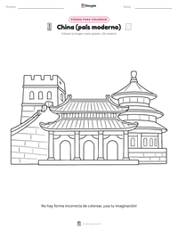 Página para colorear de China (país moderno) para niños