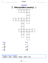 China (modern country) printable worksheet preview
