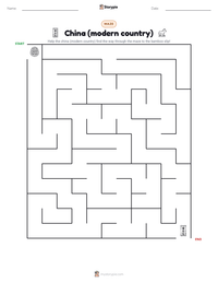 China (modern country) printable worksheet preview