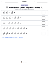 Binary Code (How Computers Count) printable worksheet preview