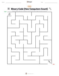 Binary Code (How Computers Count) printable worksheet preview