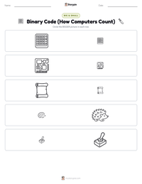 Binary Code (How Computers Count) printable worksheet preview