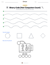 Binary Code (How Computers Count) printable worksheet preview