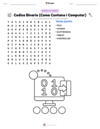 Anteprima della scheda stampabile di Codice Binario (Come Contano i Computer)