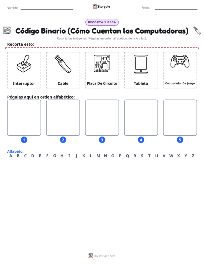 Cortar y Pegar el Alfabeto