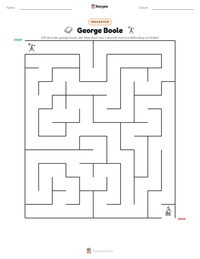 George Boole druckbare Arbeitsblatt Vorschau