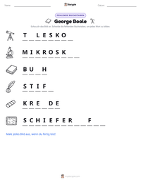 George Boole druckbare Arbeitsblatt Vorschau