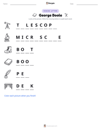 George Boole printable worksheet preview
