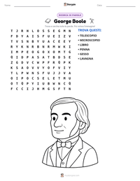 Anteprima della scheda stampabile di George Boole