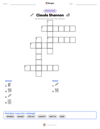 Claude Shannon printable worksheet preview