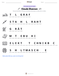 Claude Shannon druckbare Arbeitsblatt Vorschau
