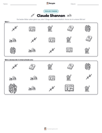 Claude Shannon druckbare Arbeitsblatt Vorschau
