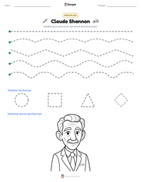Prabaca lembar kerja cetak Claude Shannon