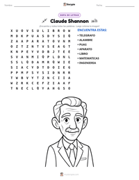 Vista previa de la hoja de trabajo imprimible de Claude Shannon