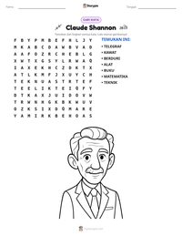 Prabaca lembar kerja cetak Claude Shannon