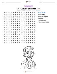 Claude Shannon afdrukbare werkblad voorbeeld