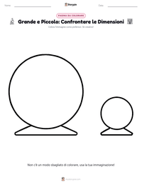 Pagina da colorare di Grande e Piccolo: Confrontare le Dimensioni per bambini