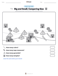 Big and Small: Comparing Size printable worksheet preview